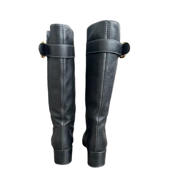 Chloe Pebbled Black Leather Boots - Picture 6 of 10